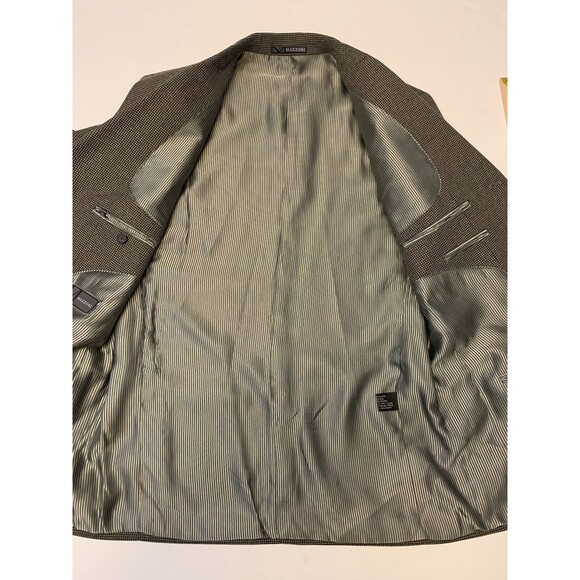 Mazzoni Tweed Blazer Mens 40R Houndstooth Gray Jacket Sportcoat - Picture 5 of 14